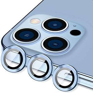 Sierra Blue Metallic camera ring lens guard for Apple iphone 13 Pro Max
