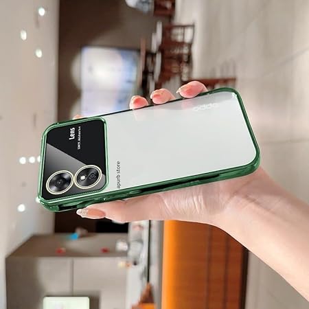 Luxury Plating Green Camera Protection Transparent Case for Vivo Y100