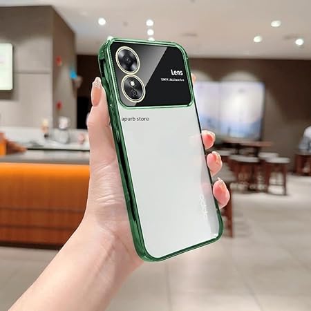 Luxury Plating Green Camera Protection Transparent Case for Vivo Y100