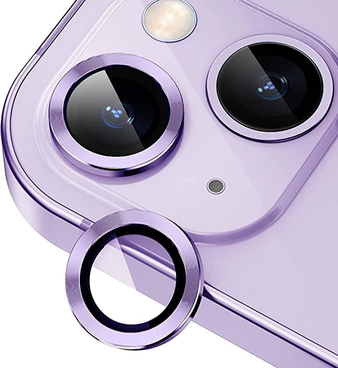 Purple Metallic camera ring lens guard for Apple iphone 15