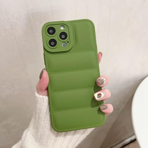 Dark Green Puffon silicone case for Apple iPhone 16 Pro