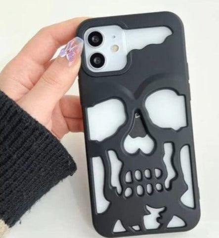 Black Hollow Skull Design Silicone case for Apple iphone 11