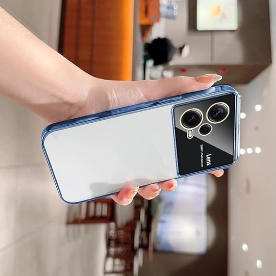 Luxury Plating Blue Camera Protection Transparent Case for Oneplus Nord CE 2 Lite