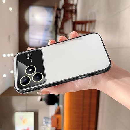 Luxury Plating Black Camera Protection Transparent Case for Realme C53