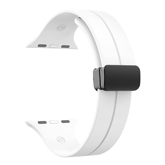 White Magnetic Clasp Adjustable Strap For Apple Watch Series SE 2020 (38mm/40mm/41mm)