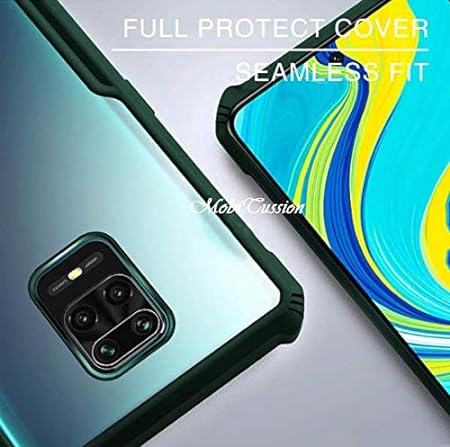 Green Hybrid Shockproof silicone safe transparent Case Redmi note 9 pro