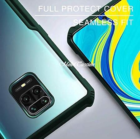 Green Hybrid Shockproof silicone safe transparent Case Redmi note 9 pro Max