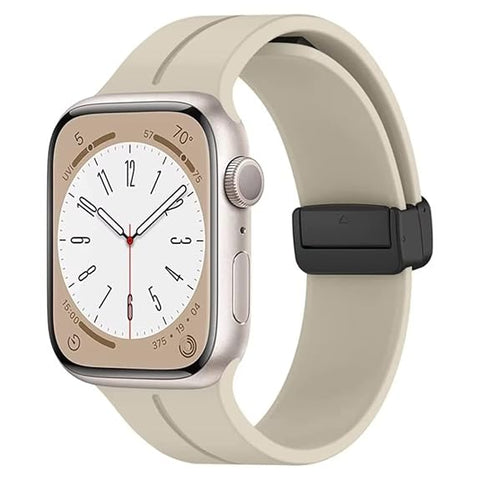 Cream Magnetic Clasp Adjustable Strap For Apple Iwatch (45mm/49mm)