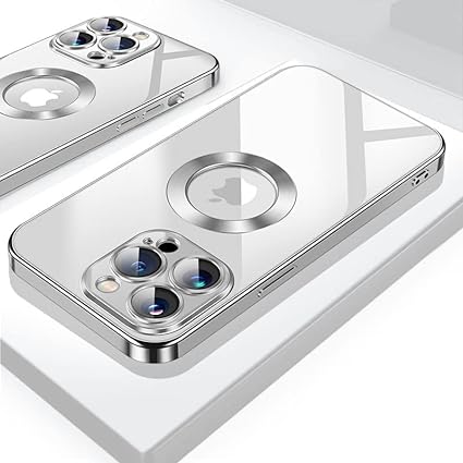 Silver 6D Chrome Logo Cut Transparent Case for Apple iphone 11 Pro
