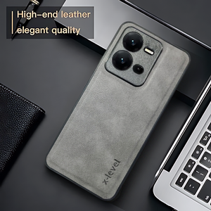 X-LEVEL Grey Leather Case for Vivo V25