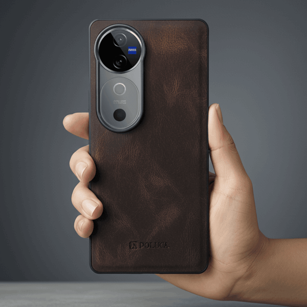 Dark Brown Standard Leather Case for Vivo V40
