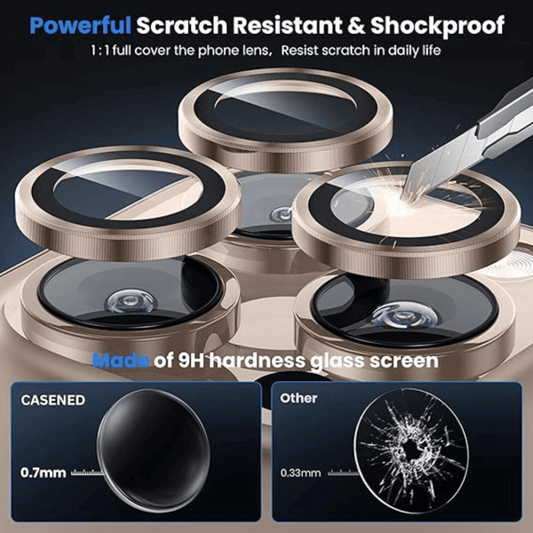 Titanium Brown Metallic camera ring lens guard for Apple iphone 16 Pro