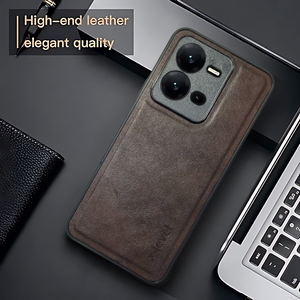 X-LEVEL Dark Brown Leather Case for Vivo V25