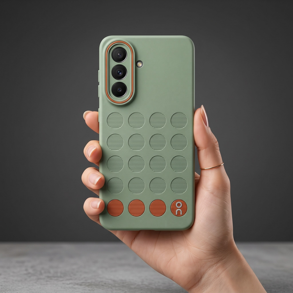 Stack Green (Brown circle) Silicone Case for Samsung M47