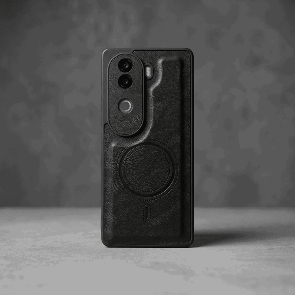 Crest Black Leather Case for Vivo V40e