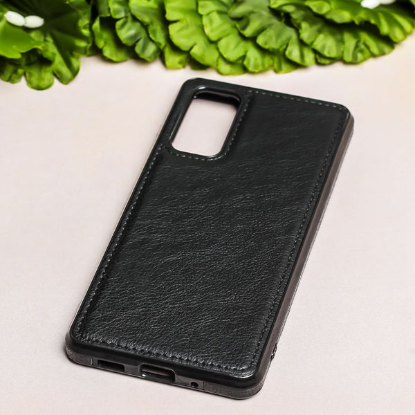 Puloka Black Leather Case for Samsung S20 Plus