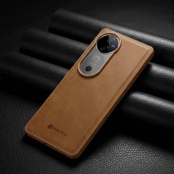 Brown Standard Leather Case for Vivo V40
