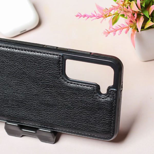 Puloka Black Leather Case for Samsung S24