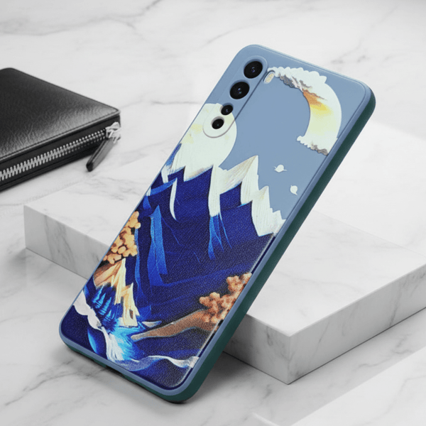 Blue Embossed Scenery Silicone case for Oneplus Nord