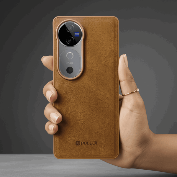 Brown Standard Leather Case for Vivo V40