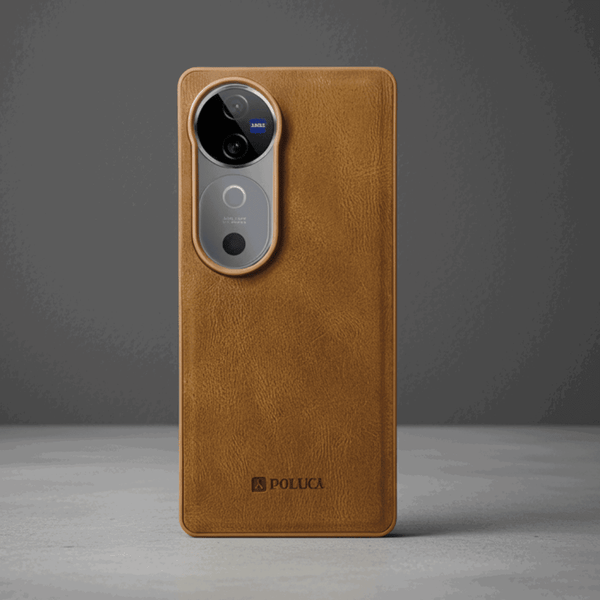 Brown Standard Leather Case for Vivo V40