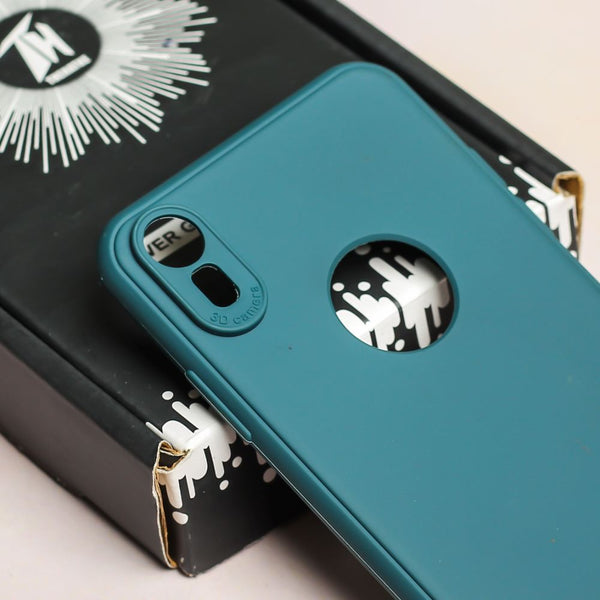 Dark Green Spazy Logo cut Silicone Case for Apple Iphone XR