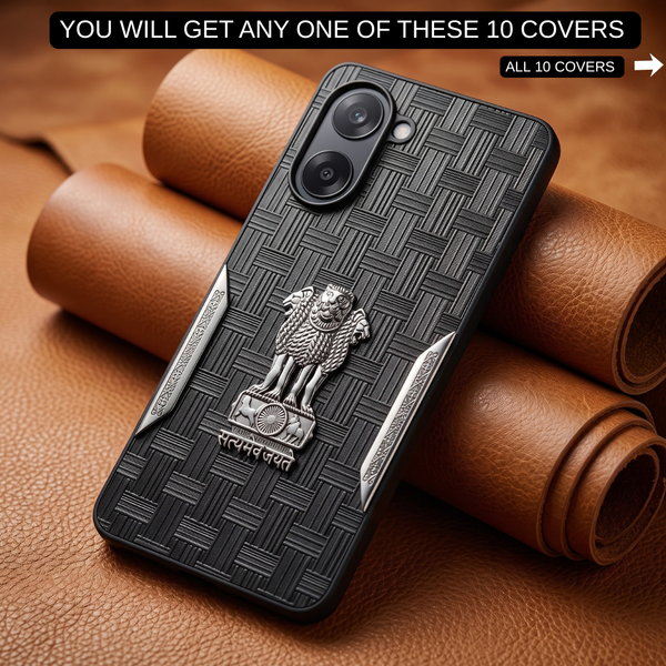 Black Satyameva Jayate embossed Leather Case for Oneplus Nord Ce 5