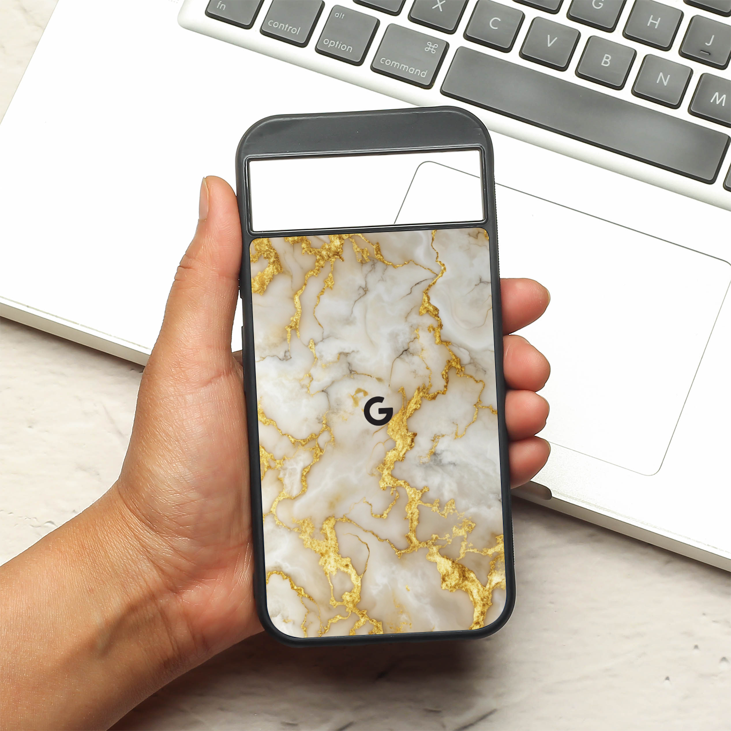 Gold Vein Glory metal back case for Google Pixel 8A