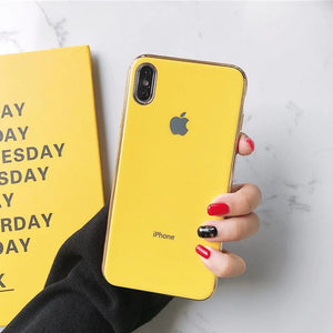 Yellow Border mirror Silicone case for Apple iphone Xs Max