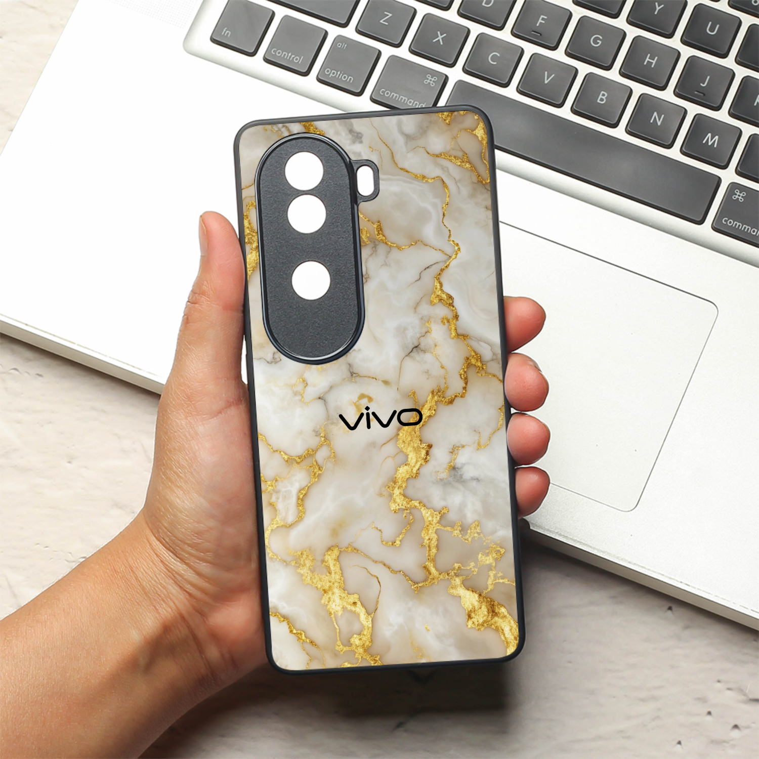Gold Vein Glory metal back case for Vivo V40e