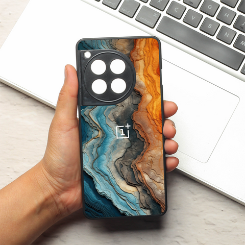 Layered Marble metal back case for OnePlus 12R