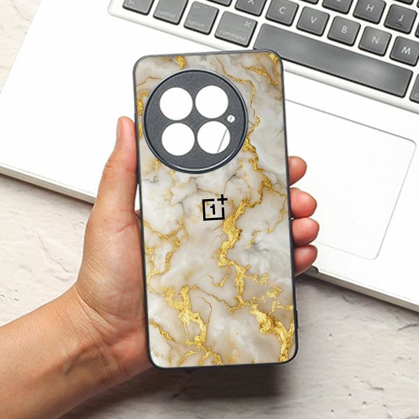 Gold Vein Glory metal back case for Oneplus 13