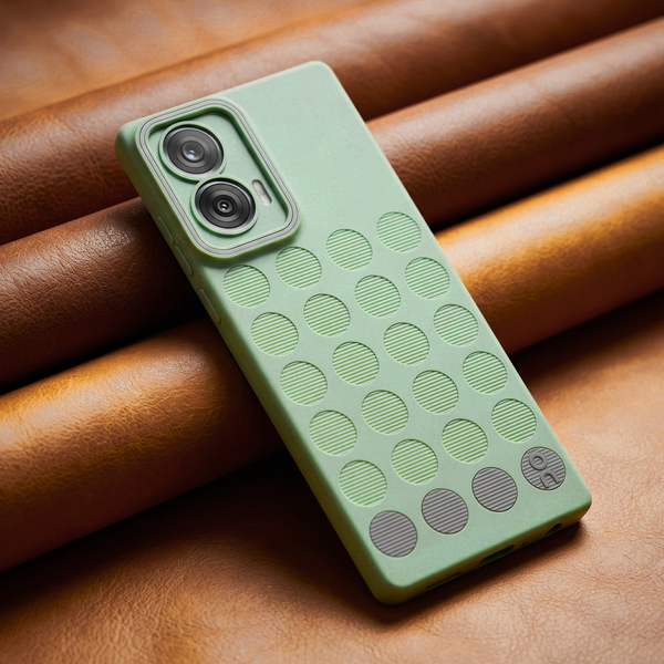 Stack Green (Grey circle) Silicone Case for Motorola Edge 50 Fusion