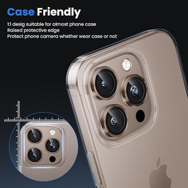 Titanium Brown Metallic camera ring lens guard for Apple iphone 16 Pro