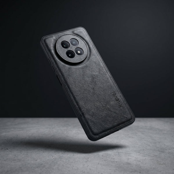 X-LEVEL Black  Leather Case for Realme 12x