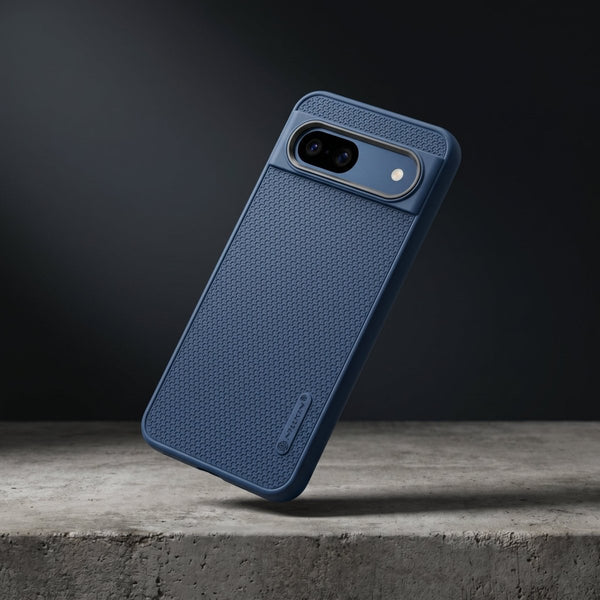Blue DRAVIK Texture Silicone Case for Google Pixel 8a