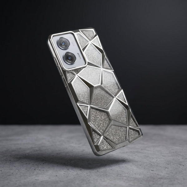 Dazzle silver Silicone case for Motorola Edge 50 Fusion