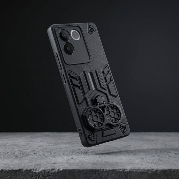 Black Cycle Armor Silicone Case for Vivo T2 Pro