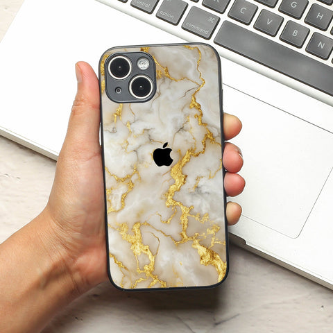 Gold Vein Glory metal back case for Apple Iphone 15 Plus