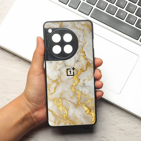 Gold Vein Glory metal back case for Oneplus 12R