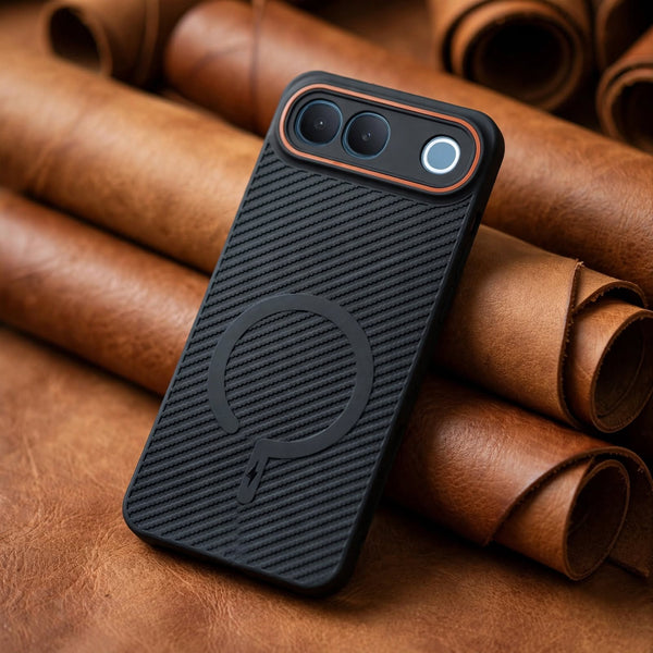 Gripon Black (ORANGE RING)Silicone Case for Vivo S2