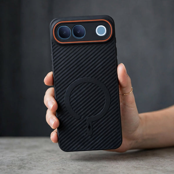 Gripon Black (ORANGE RING)Silicone Case for Vivo S2