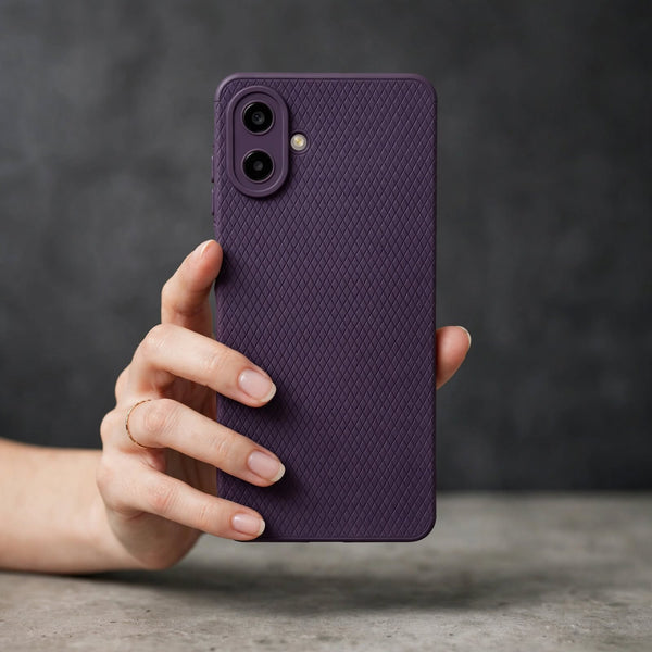Deep Purple Line Wave Silicone Case for Samsung A07
