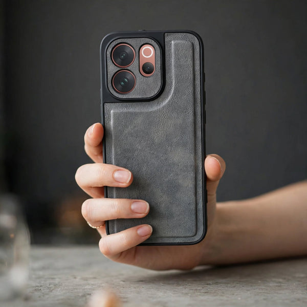 Velora Grey Leather Case for Vivo V70