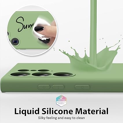 Light Green Camera Original Silicone case for Samsung S23 Ultra