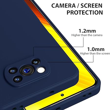 Dark Blue Camera Original Silicone Case for Poco X3