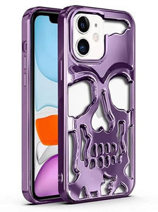Purple Hollow Skull Design Silicone case for Apple iphone 12