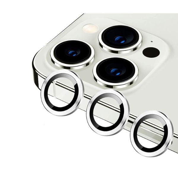Silver Metallic camera ring lens guard for Apple iphone 15 Pro