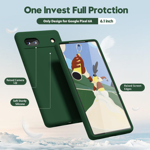 Dark Green Camera Original Silicone case for Google Pixel 6A