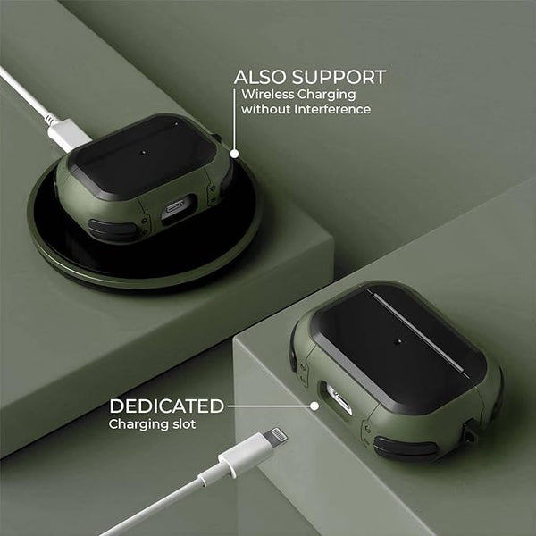 Eggshell Buffer Design (Dark Green) Silicone Case For Apple Airpods 4